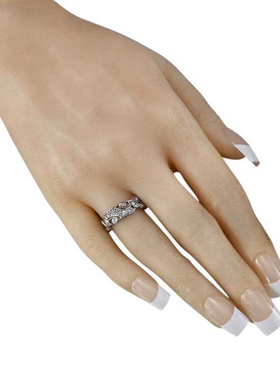 Vintage Platinum Transitional Diamond Eternity Band Size  Platinum Diamond Eternity Band Ring Size 5.75